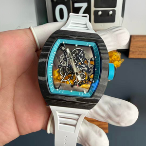 New Arrival 055 NTPT Carbon <b>Skeleton</b> <b>Automatic</b> <b>Watch</b> RM Style Turquoise Accent Men's Luxury Sport <b>Watch</b> - Product Image 4