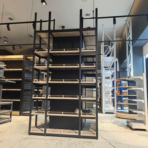 نظام رفوف عمود على الوجهين من خشب فولاذية بالكامل مع حاوية ° ° رفوف عرض قابلة للتخصيص لمتاجر البيع بالتجزئة - Product Image 1