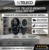 Télécommande de porte de garage TELECO à 2 boutons, compatible avec TELECO TXP-433-A01 TXP-433-A02 TXP-433-A04 433,92 MHz Rolling Code