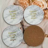Sous-verres ronds en liège écologiques réutilisables Giftway Classic de 5 mm d'épaisseur avec logo personnalisé pour le thé, le café et les boissons