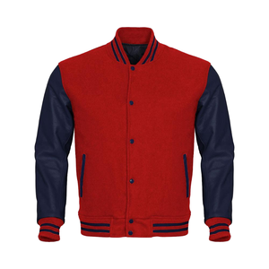 Veste universitaire grande taille pour hommes OEM Vente en gros Nouvelle tendance Hiver Style professionnel Logo personnalisé Tissu en laine Manches en cuir - Product Image 1