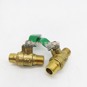 Robinet à bille fileté 1/4 pouce, tout en cuivre, poignée verte, raccord pour tuyau d'eau - Product Image 3