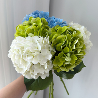 Bunga Hydrangea Real Touch Baru Tiba Grosir  Hydrangea Hijau Modern Buatan Tangkai Tunggal Bunga Hydrangea Palsu untuk Pernikahan