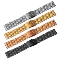 Haute 18mm 20mm 22mm 24mm 26mm Jubilee Bracelet Argent Or Rose Bracelet de montre 5 maillons en acier inoxydable massif Design vissé