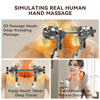 Masseur portable pour les épaules et le cou, coussin de massage chauffant, mouvement de pétrissage 3D, contrôle de la minuterie, bureau, maison, voyage