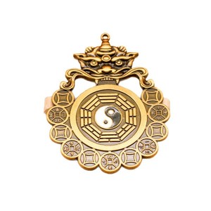 Colgante de Latón al por Mayor con Diseño de Monedas de los Cinco Emperadores, Puerta de Paso, Fantasma de Montaña, Cabeza de Bestia y Espejo Bagua - Product Image 5