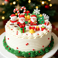 Ensemble de Décorations de Noël en Plastique Souple : Père Noël, Bonhomme de Neige, Sapin, Boîte Cadeau, Chaussettes, Figurines, Jouets, Fournitures de Fête