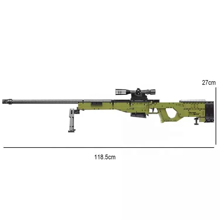 AWM Sniper Rifle Model with Shooting Bricks Set Gun Toy
