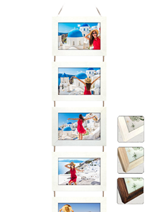 Ensemble de cadres photo muraux en bois NEOWS, décoration en corde, collage multi-photos, forme rectangulaire, orientation horizontale, 10x15cm (blanc 5) - Product Image 3