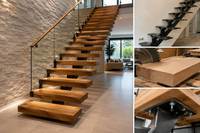 Escalier préfabriqué en usine à poutre simple avec système d'éclairage LED, conception d'escalier droit à poutre unique pour l'intérieur