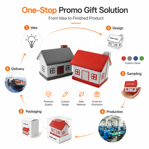 Balle anti-stress personnalisée en forme de maison en mousse PU à rebond lent, jouet à presser pour cadeaux promotionnels immobiliers et branding de courtiers en emprunts hypothécaires - Product Image 6