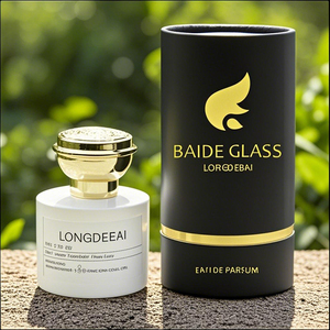 Wholesale Round Cylinder Perfume <b>Spray</b> <b>Bottle</b> Crimp <b>Empty</b> 30ml 50ml 100ml Glass White Perfume <b>Bottle</b> with Gold Cap - Product Image 1