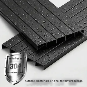 Zócalo Moderno Minimalista de Acero Inoxidable con Acabado Negro Cepillado 201, Ultra Delgado para Sala de Estar y Escaleras - Product Image 4
