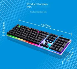 502-1 G21 Wired <b>USB</b> Full Size 104-Key English RGB Backlit Suspended Manipulator Feeling Home Game Luminous <b>Keyboard</b> - Product Image 3