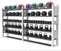 Étagère de rangement multifonction en acier et métal pour équipement de musculation et kettlebells