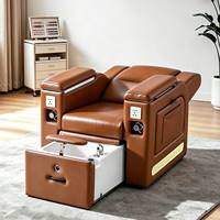 Chaise de pédicure électrique multifonctionnelle inclinable pour salon de manucure, avec spa pour les pieds et fonctions de massage pour extensions de cils