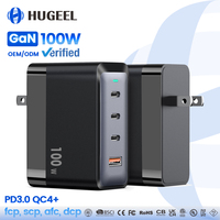 Grosir Pabrik Charger USB C 100W GaN QC3.0 Charger Tipe C Dinding Pengisian Daya Super Cepat Charger Desktop untuk Laptop Ponsel Tablet