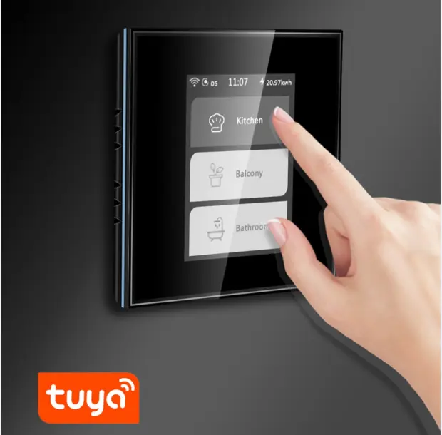 2021 Lanbon ใหม่ล่าสุด4รุ่น In One TUYA LCD สมาร์ท Lanbon สีสวิทช์ Wifi Smart Switch