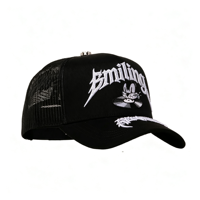 Barbas Hats Groothandel 5 Panel Baseball Cap Pet Sportief Terry Gebogen Klep Zwarte Borduurwerk Suède Mesh Trucker Caps