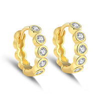Boucles d'oreilles Dan Jewelry en zircone cubique pour femmes, serties de 5A, plaquées or 18 carats, argent sterling 925, hypoallergéniques