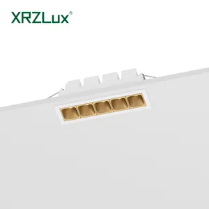XRZLux高品質アンチグレア埋め込みスクエアマルチヘッドリニアスポットライト12W屋内LEDグリルライトLEDウォールウォッシャーライト