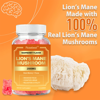 Complément alimentaire en gommes de champignons Lion's Mane véganes à haute puissance, marque privée OEM, avec Alpha GPC et Ashwagandha pour la concentration et la mémoire