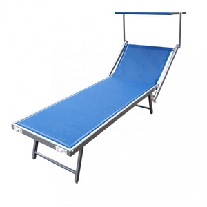 Lettino Prendisole Pieghevole Portatile in Alluminio con Tettuccio Resistente ai Raggi UV - Product Image 4