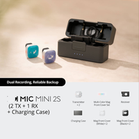 Mikrofon Dinamis Genggam Original Mic Mini 2S (2 TX + 1 RX + Kotak Pengisian Daya) Rekaman 28 Jam 32-bit Float Ringan Peredam Kebisingan