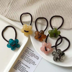 Elastico per Capelli in Acrilico a Forma di Fiore, Accessori per Capelli per Ragazze - Product Image 4