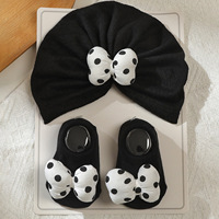 Conjunto de Gorro y Calcetines a Rayas para Bebés Recién Nacidos, Unisex, Transpirable, de Algodón y Poliéster, para Verano 2026