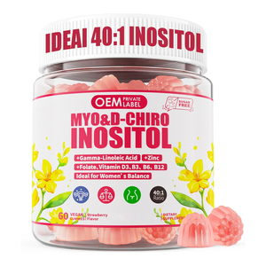 Gummies d'inositol OEM avec huile d'onagre 2000mg Myo-Inositol D-Chiro Inositol avec Vitamine D3 B6 <span class=keywords><strong>B12</strong></span> et Zinc pour l'équilibre féminin - Product Image 1