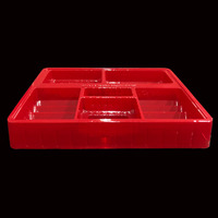 Plateau d'insertion en PET rouge pour boîte cadeau de biscuits, avec sections individuelles, pour un emballage facile et un attrait esthétique en magasin (vente en gros)