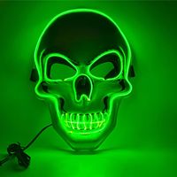 Masque LED Lumineux Effrayant pour Fêtes d'Halloween, Fournitures de Déguisement, Masque Crâne Sinistre, Masque de Squelette Cosplay