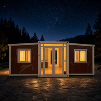 Maison préfabriquée de luxe pliable de 20 pieds, maison conteneur extensible à deux ailes, maison modulaire moderne à 2 chambres, mini-maison mobile, pod de vie mobile