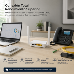 Routeur XPON ONU WiFi6 AX3000 3000 Mbps avec CPU Hisilicon et 2 antennes MU-MIMO 5dBi pour FTTH - Product Image 5
