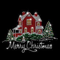 Applique de Noël scintillante avec strass pour chemises et sacs - Motif Arbre de Noël