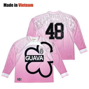 Camiseta de fútbol personalizada para hombre, camiseta de fútbol personalizada, camiseta de fútbol de malla retro de manga larga al por mayor - Product Image 1