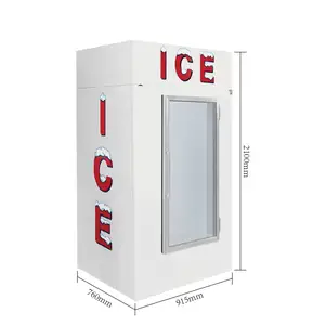 Cubo de hielo de una sola Puerta, congelador comercial, almacenamiento de hielo en bolsa, contenedor de almacenamiento