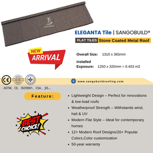Fogli di copertura rivestiti in pietra di tegole piatte eleganti resistenti alle intemperie per magazzino Sans certificato - Product Image 4