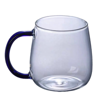 Mug à café en verre au design moderne, grande capacité de 350 ml, compatible lave-vaisselle et micro-ondes, couleur personnalisable pour la maison, le bureau ou les fêtes