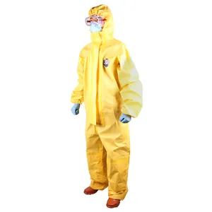 Overol Desechable Yellow Trajes Hazmat Mamelucos Descartables Resist Coveral