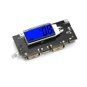 Bateria de lítio 18650 display digital, placa de circuito duplo usb móvel 5v impulsionador módulo de cabeça placa de energia carregador