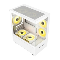 Boîtier PC Gaming AntarcChill en Gros, Boîtier d'Ordinateur Blanc M-ATX, Cabinet de Bureau avec Panneaux en Verre Trempé