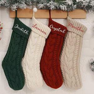 Bas de Noël brodé personnalisé avec nom tricoté famille bas de Noël décor de <span class=keywords><strong>vacances</strong></span> cadeau cadeau de famille de Noël - Product Image 1