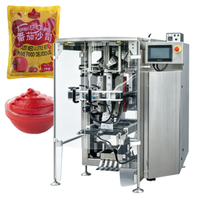 Machine de remplissage et de scellage VFFS à entraînement servo continu pour pâte de tomate, ketchup, sauces et liquides visqueux