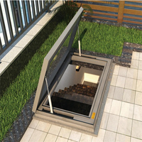 Puits de lumière électrique intelligent à visser, en alliage d'aluminium avec double vitrage, puits de lumière de toit à vérin à gaz pour grenier/véranda