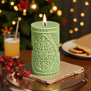 Moule à bougie en silicone réutilisable écologique de forme cylindrique à motifs traditionnels pour la décoration de la maison Bougies parfumées - Product Image 5
