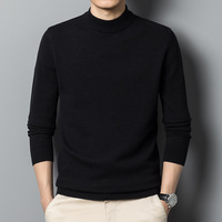 Pull en tricot personnalisé mode hiver chaud couleur unie pull en laine à col rond chandails en tricot pour hommes