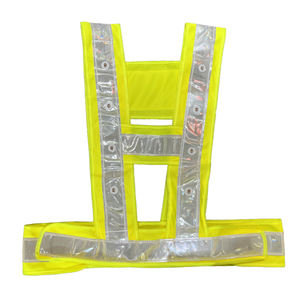 เสื้อกั๊กนิรภัยไฟ LED สีเหลืองกะพริบได้ชุดทำงานแบบตาข่ายระบายอากาศได้ของ Ansi Class <span class=keywords><strong>2</strong></span> EN20471 - Product Image 2