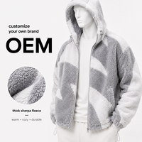 Sweat à capuche réversible personnalisé en polaire Sherpa, veste polaire zippée pour l'hiver, logo pour homme